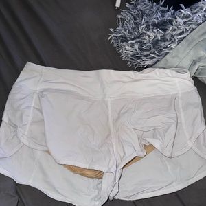 White lululemon speed up shorts